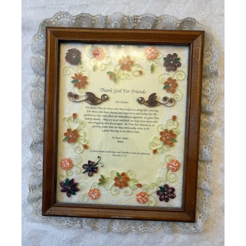 “Thank God For Friends” Framed Wall Hanging